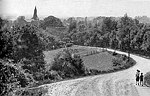 Foto uit de dertiger jaren van de molenweg in Oirsbeek